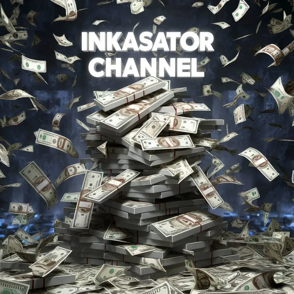 деньги на фоне и надпись inkasator channel
