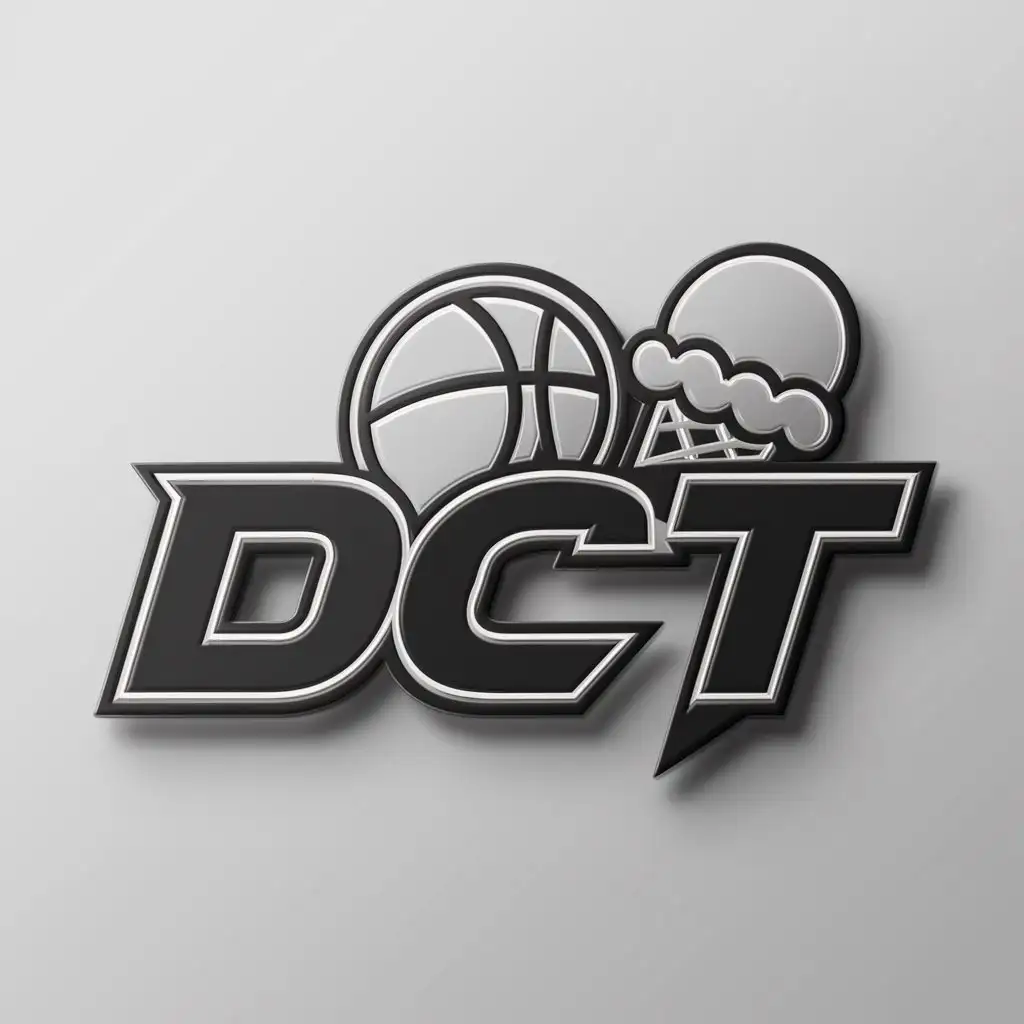 a logo design,with the text "dct", main symbol:basketball, ice cream,Moderate,be used in Sports Fitness industry,clear background