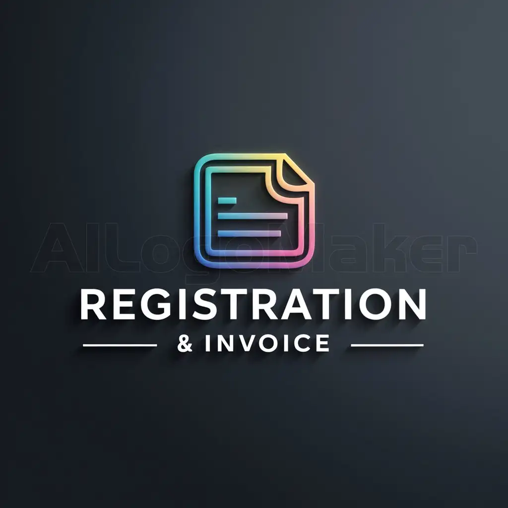 a logo design,with the text "Registration & Invoice", main symbol:Invoice colourful gradient,Minimalistic,be used in Technology industry,clear background