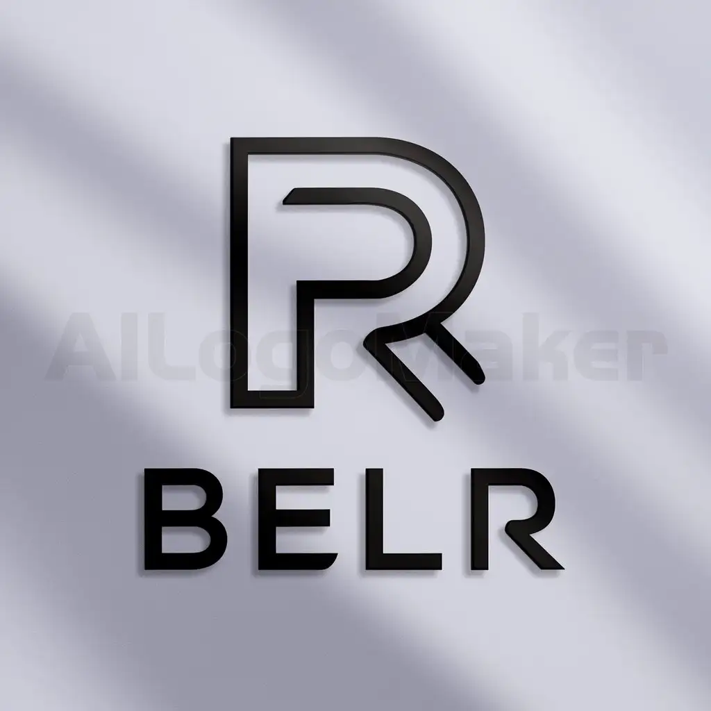 a logo design,with the text "BELR", main symbol:R,Moderate,clear background