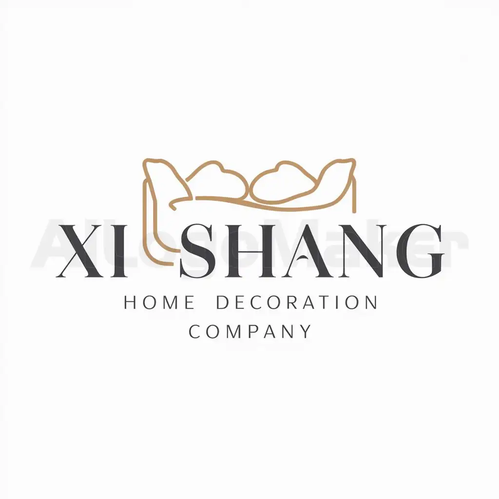 a logo design,with the text "Xi Shang", main symbol:soft decoration, furniture, luxurious feeling,Minimalistic,be used in home decoration industry,clear background