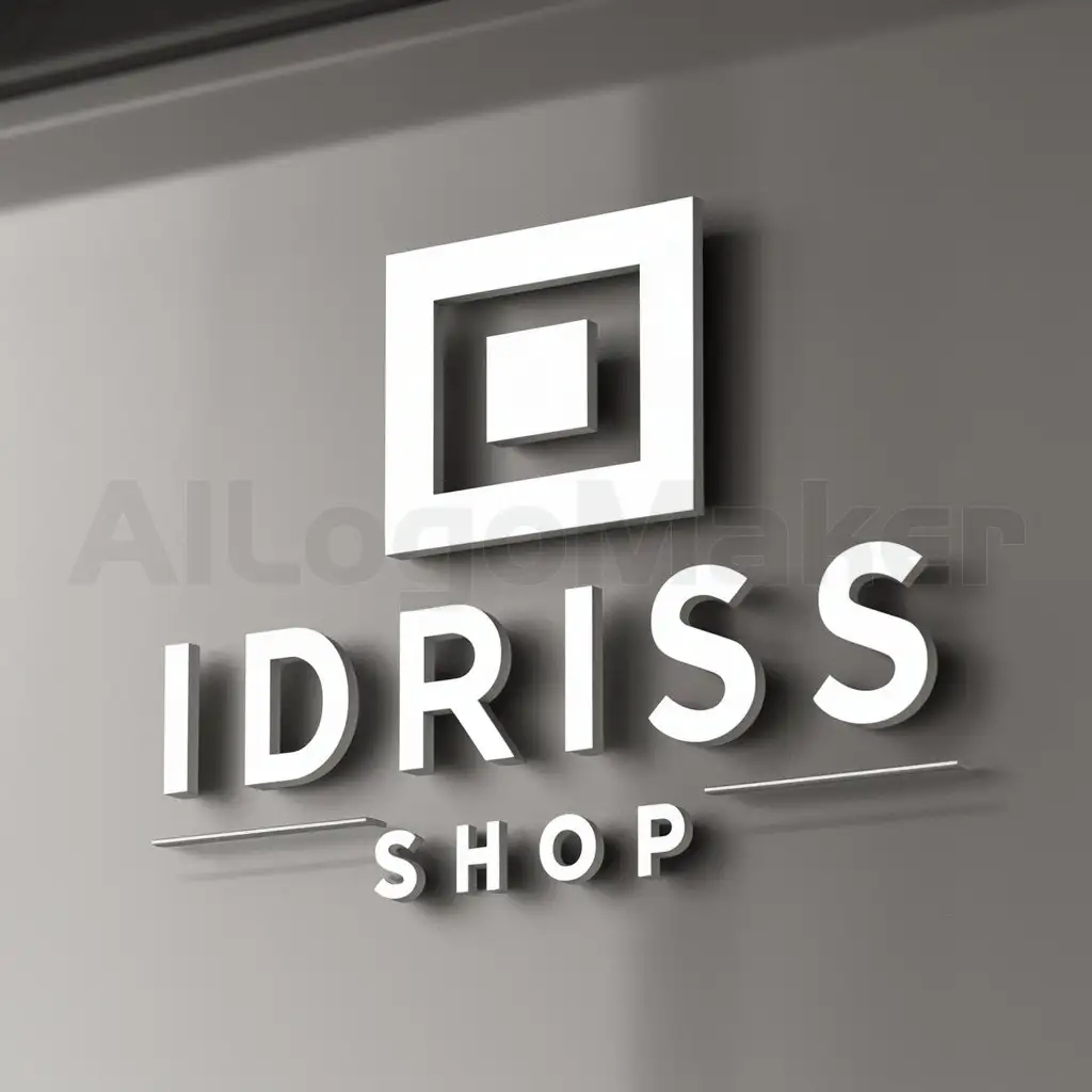 a logo design,with the text "IDRISS SHOP", main symbol:Square,Moderate,be used in Internet industry,clear background