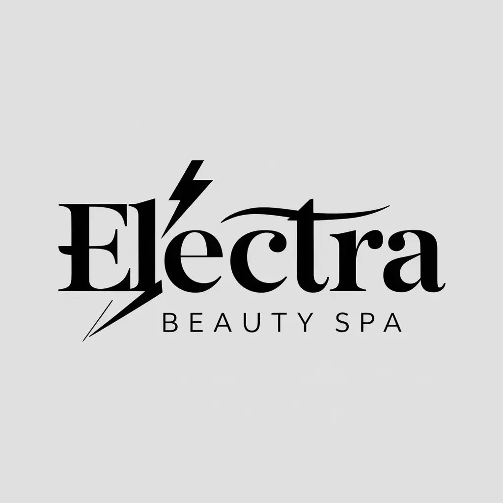 a logo design,with the text "Electra", main symbol:thunderbolt,Moderate,be used in Beauty Spa industry,clear background