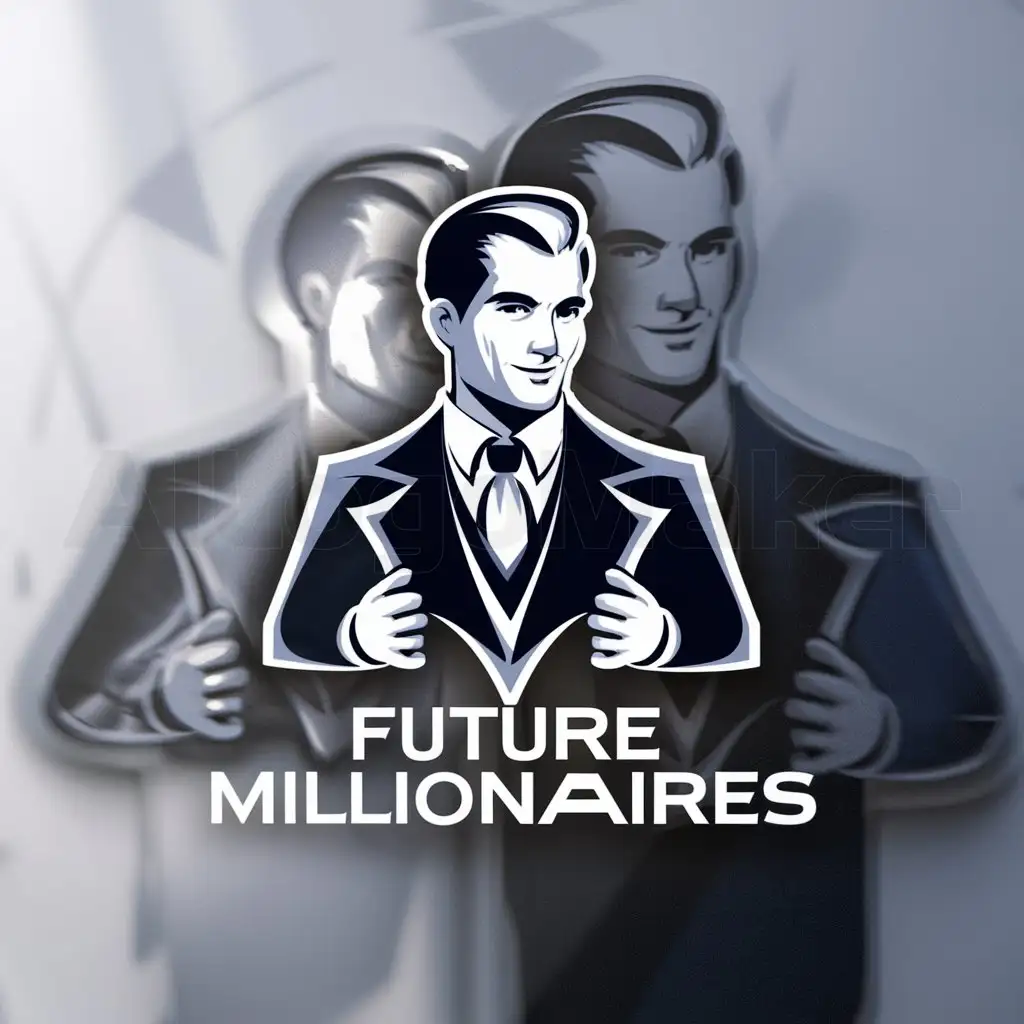 a logo design,with the text "Future Millionaires", main symbol:Man in suit,complex,be used in Internet industry,clear background