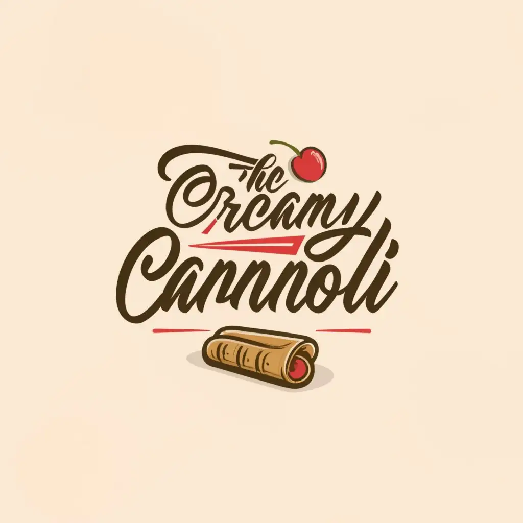 a logo design,with the text "The Creamy Cannoli", main symbol:cannoli,Moderate,clear background