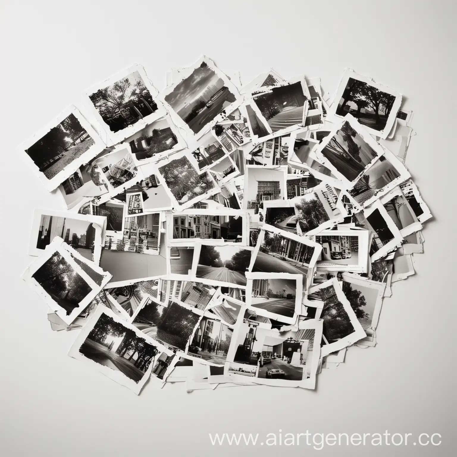 Assorted-Photographs-Arranged-on-White-Background