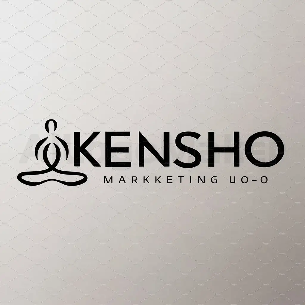 a logo design,with the text "Kensho", main symbol:A stylized meditation pose,Moderate,be used in Marketing industry,clear background
