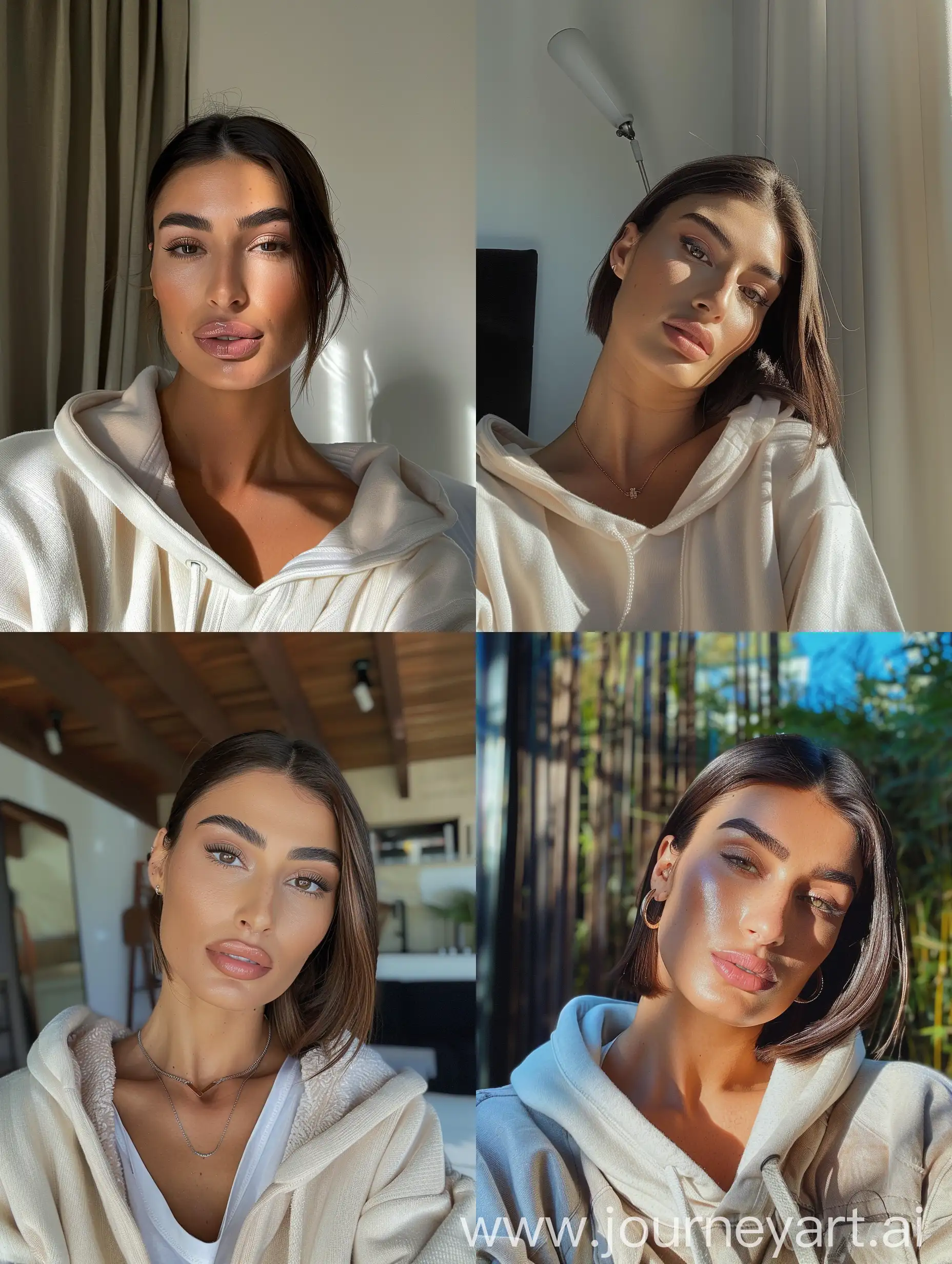 Aesthetic Instagram selfie of a woman, super model