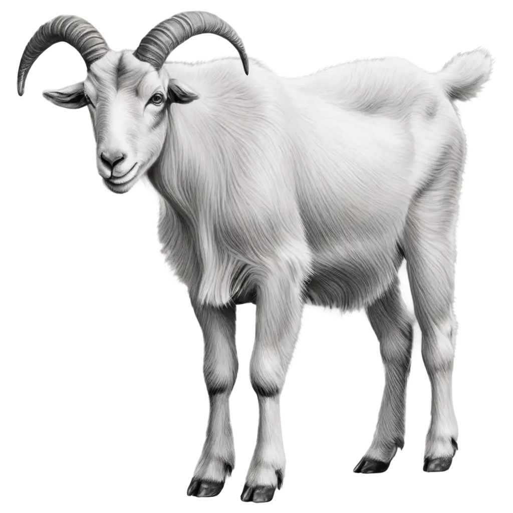 a goat black and white
