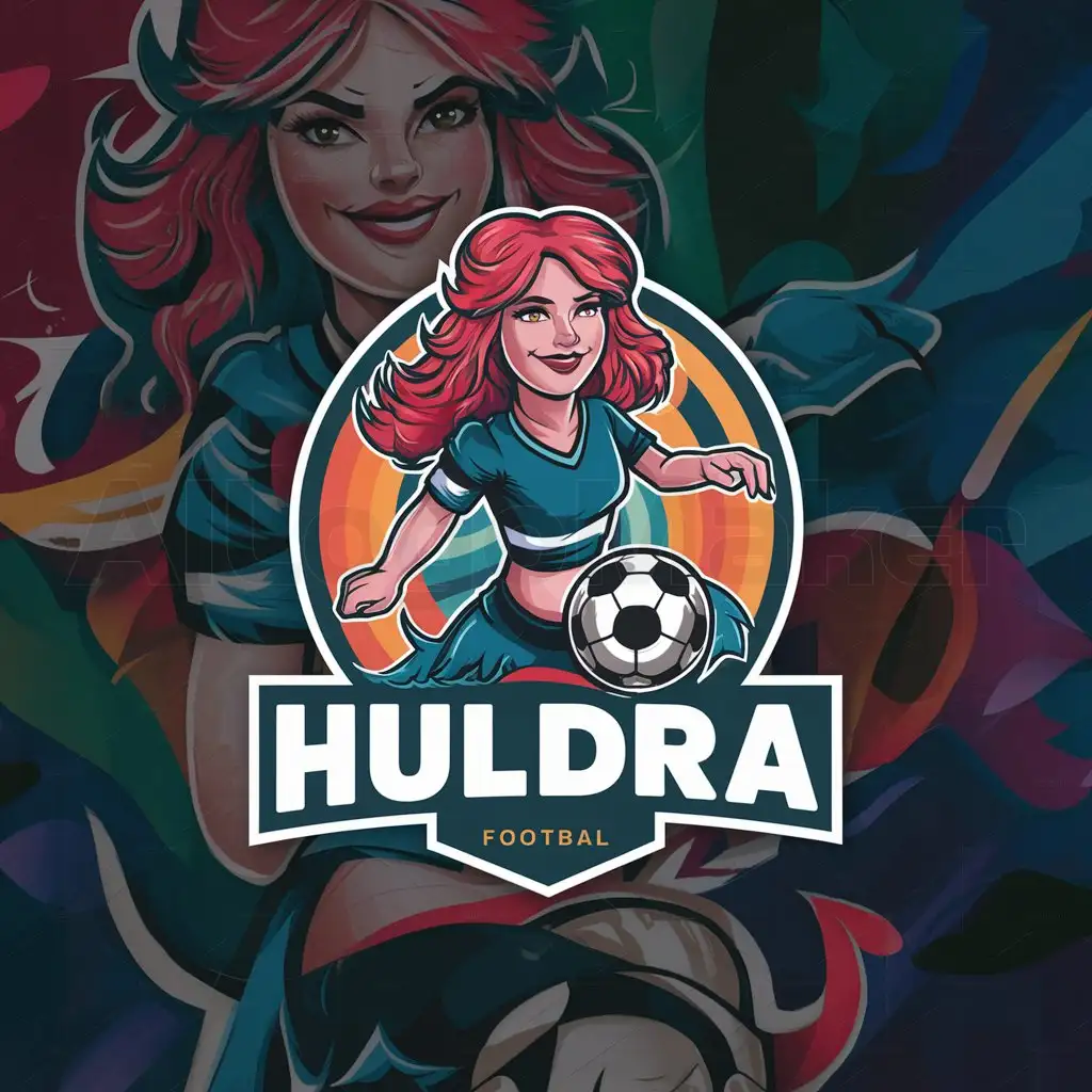 LOGO-Design-for-Huldra-Enchanting-Redhead-Football-Player-on-Clear-Background