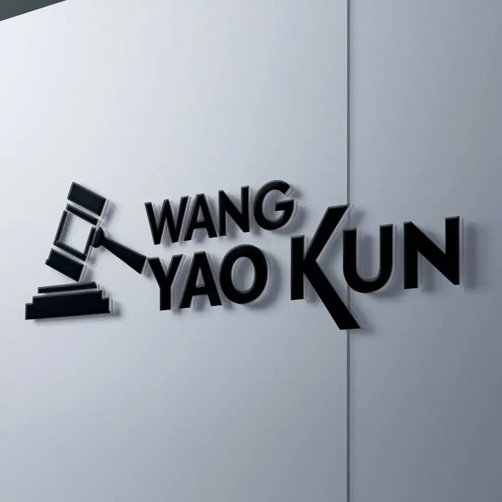 a logo design,with the text "WANG YAO KUN", main symbol:LAWYER,Moderate,be used in Legal industry,clear background