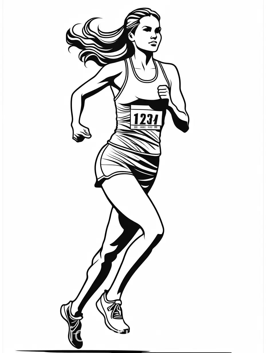 Caucasian-Female-Athlete-Crossing-Finish-Line-Coloring-Page