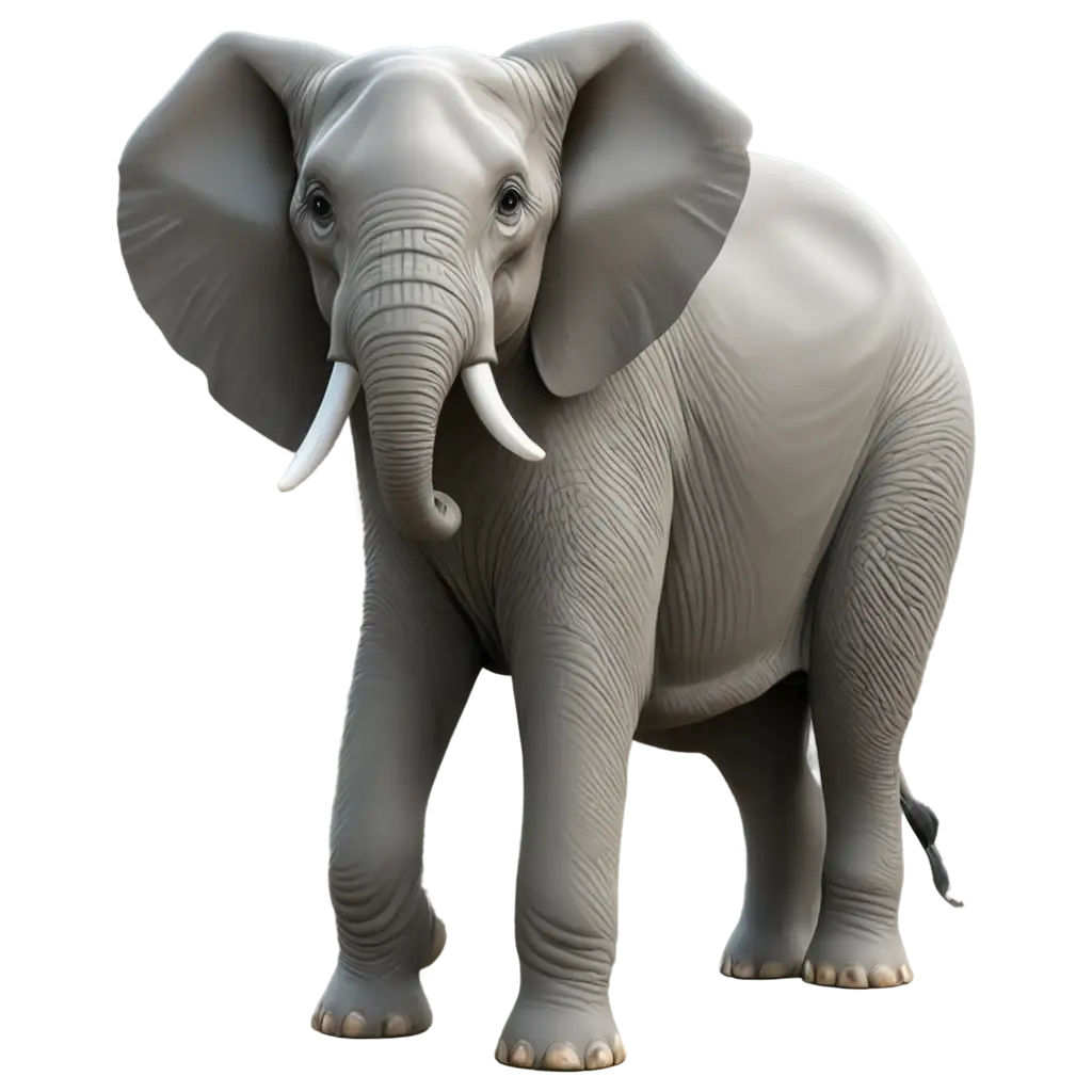 Elephant pic in 3d model in pnj pic