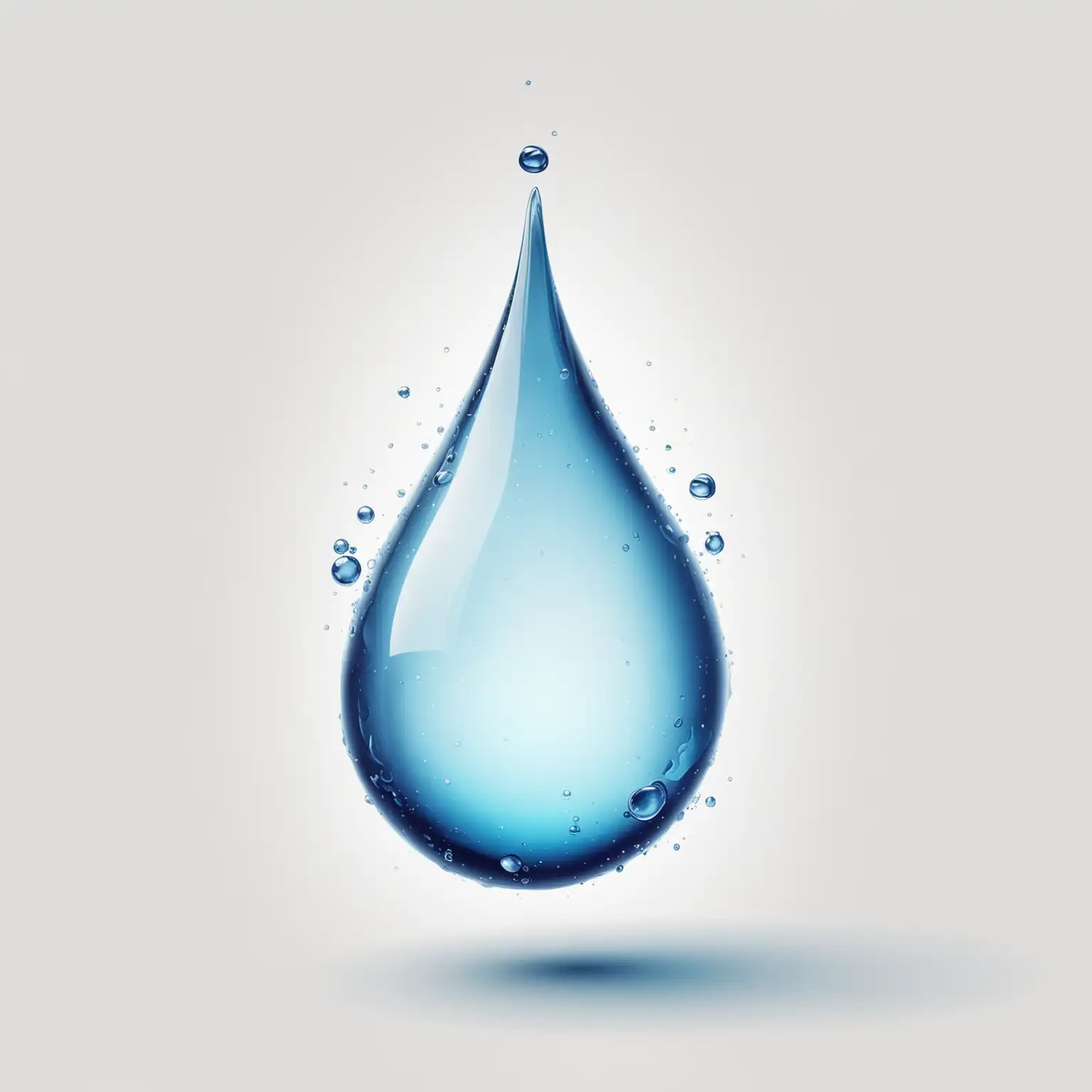 Realistic Blue Water Drop Illustration on White Background