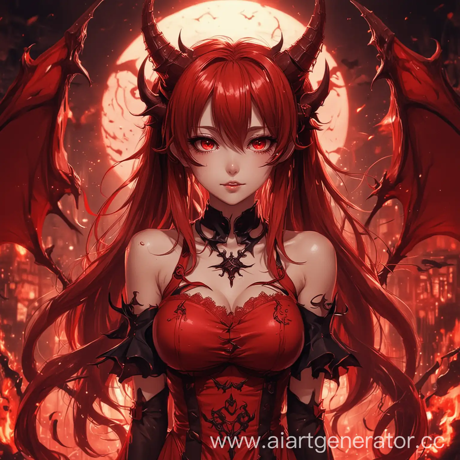 Anime-Devil-Girl-in-Fiery-Red-Style