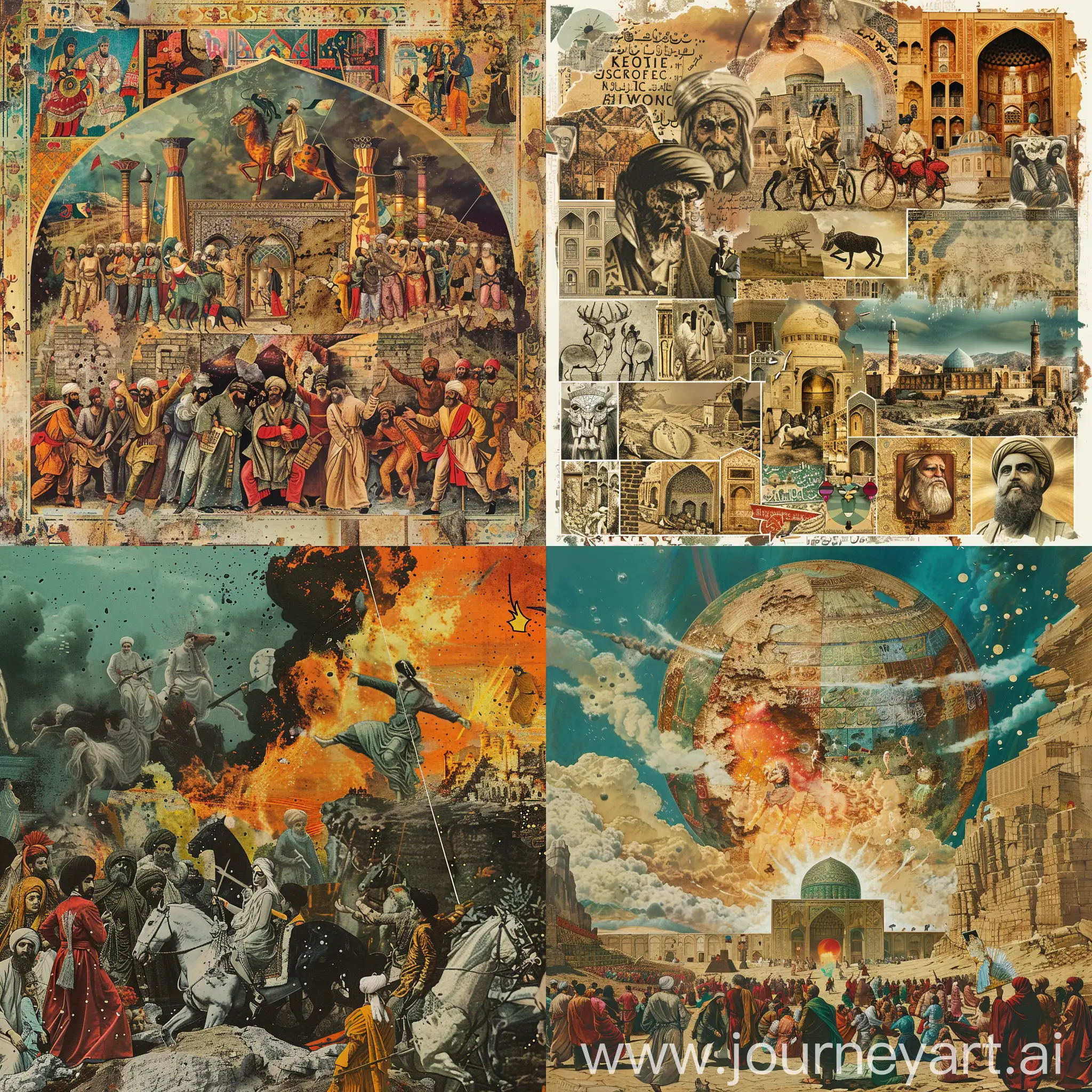 Iranian-Historical-Symbols-Collage-Modernity-Struggles-and-Mythological-Disconnect