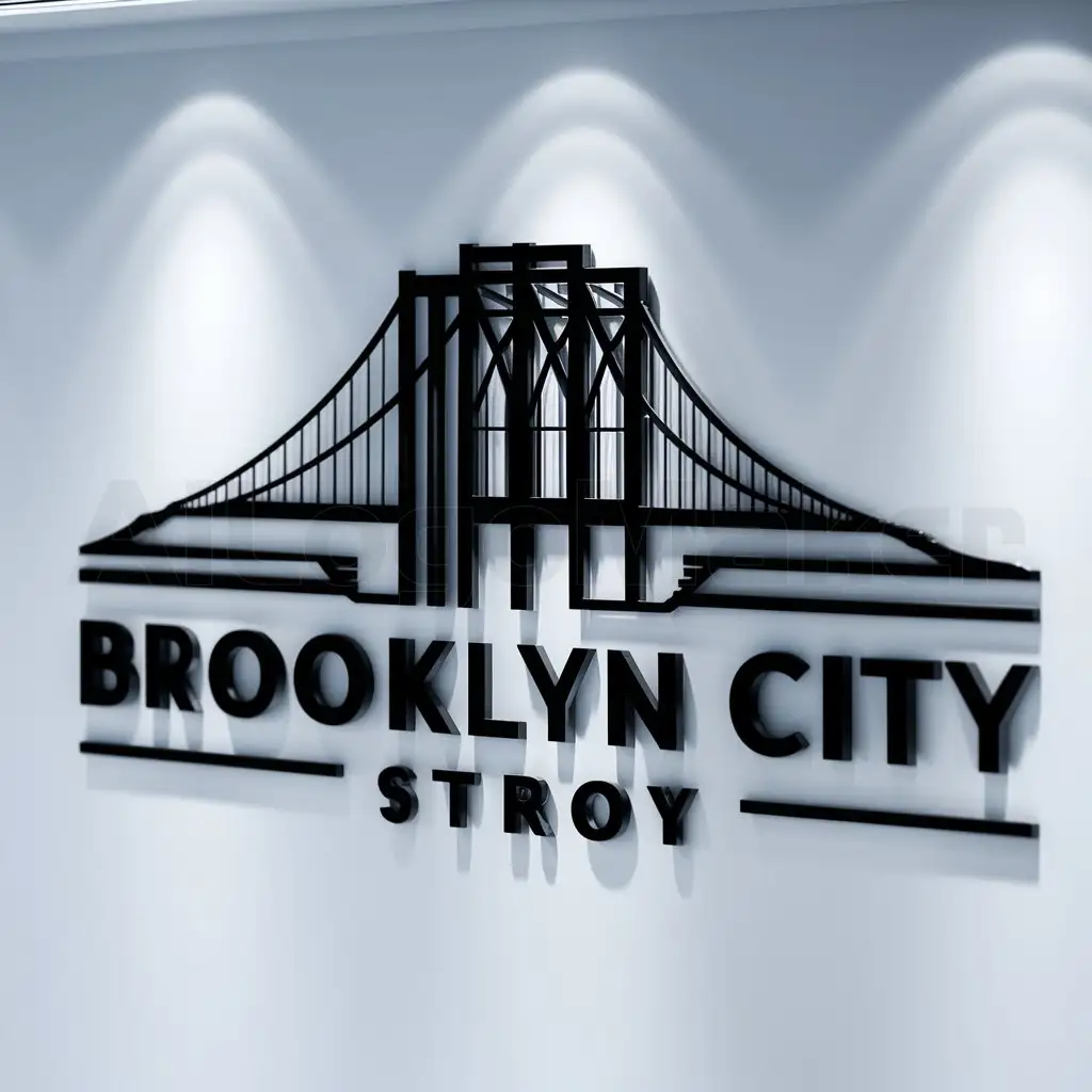 LOGO-Design-For-Brooklyn-City-Story-Iconic-Brooklyn-Bridge-Symbol-in-Construction-Industry-Theme