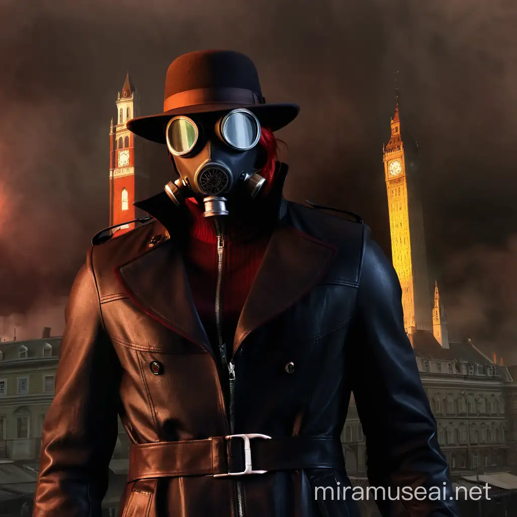 resident evil devil may cry silent hill 2009 PS3 game trish dahlia mr.x irene adler hat trench coat gas mask red hair