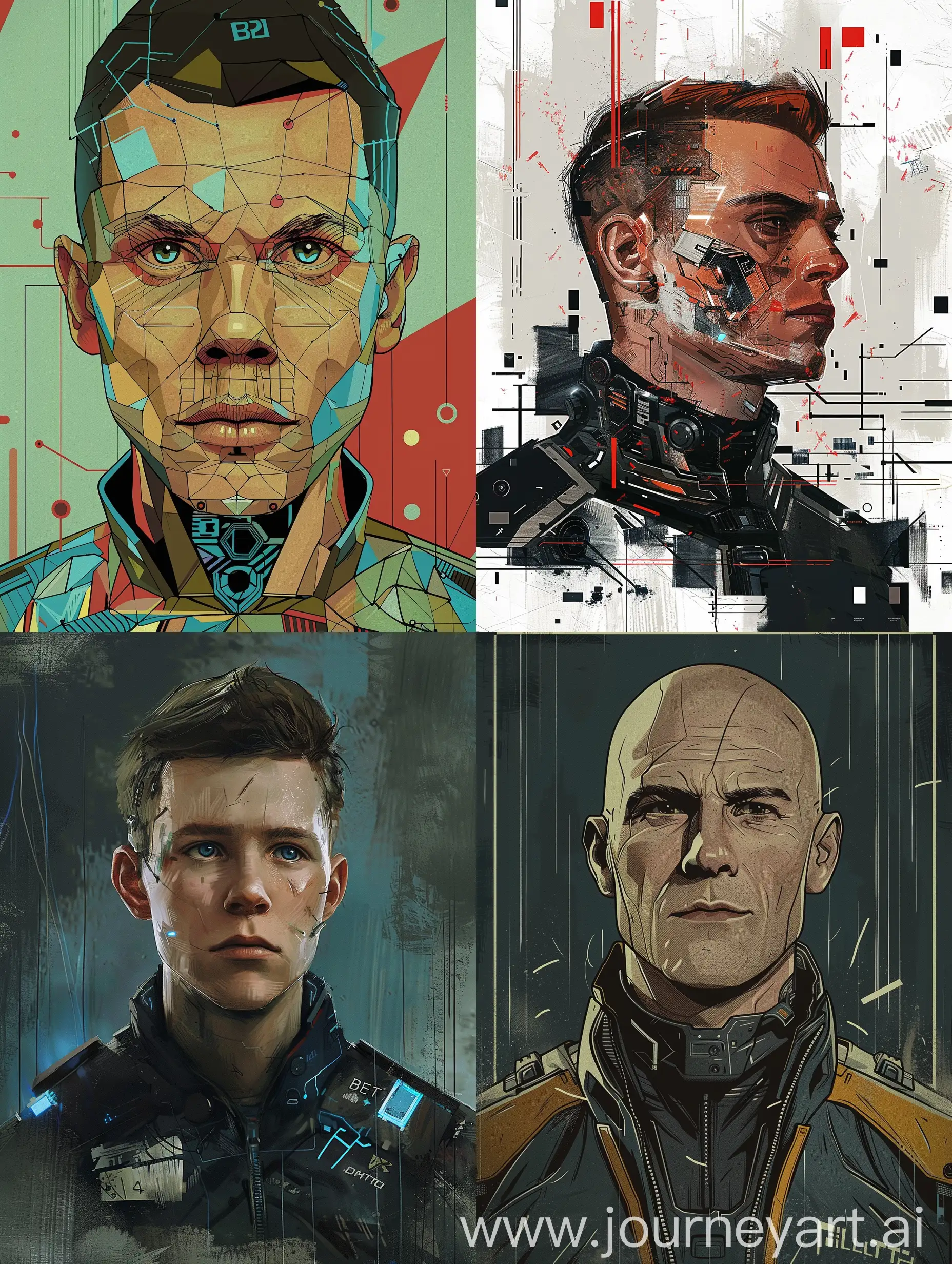 Portrait illustration poster Detroit Become Human by Billy Childish