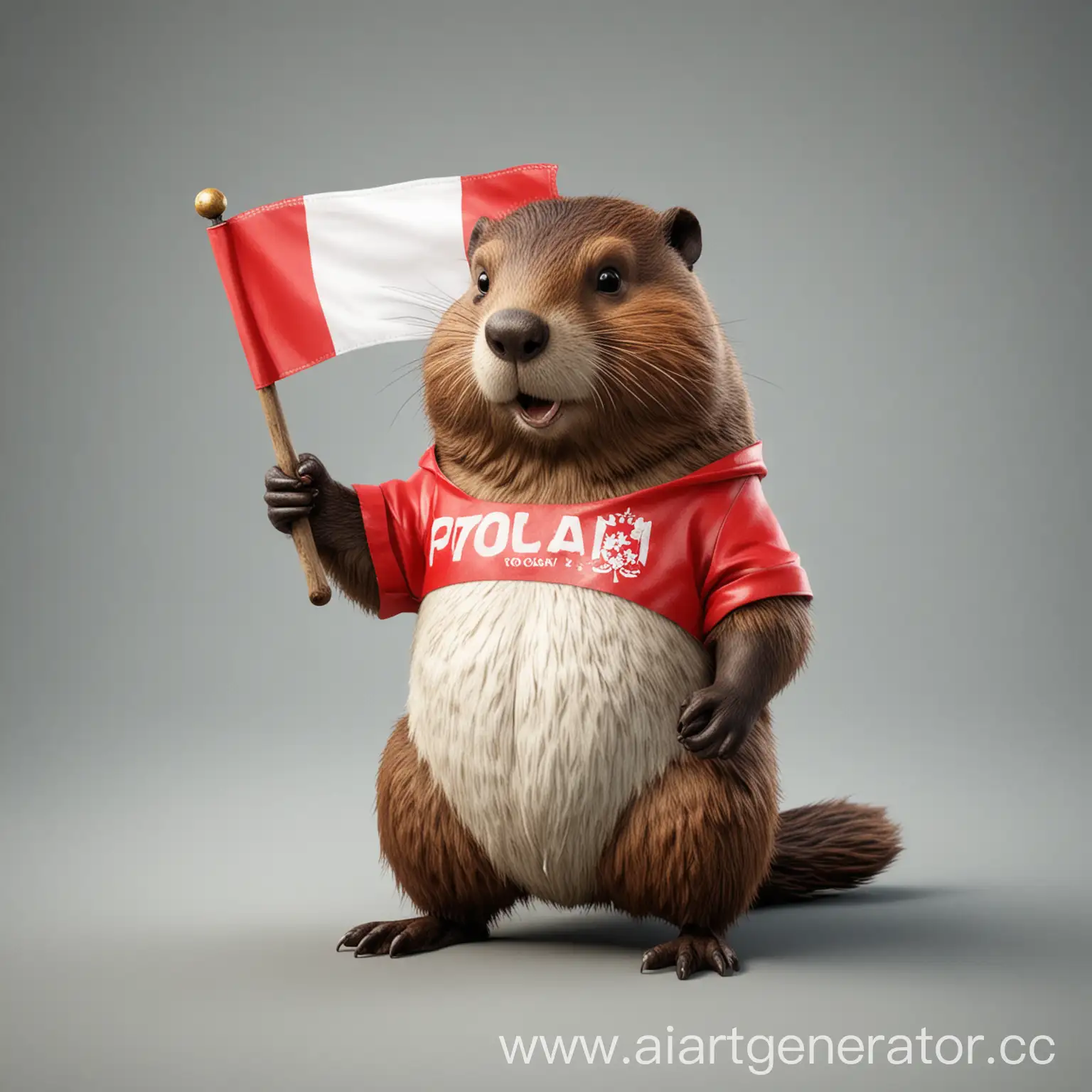 Patriotic-Beaver-Holding-Polands-Flag