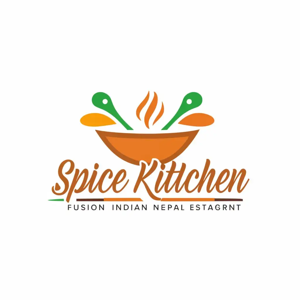LOGO-Design-For-The-Spice-Kitchen-Vibrant-Colors-and-Indian-Nepali-Restaurant-Theme