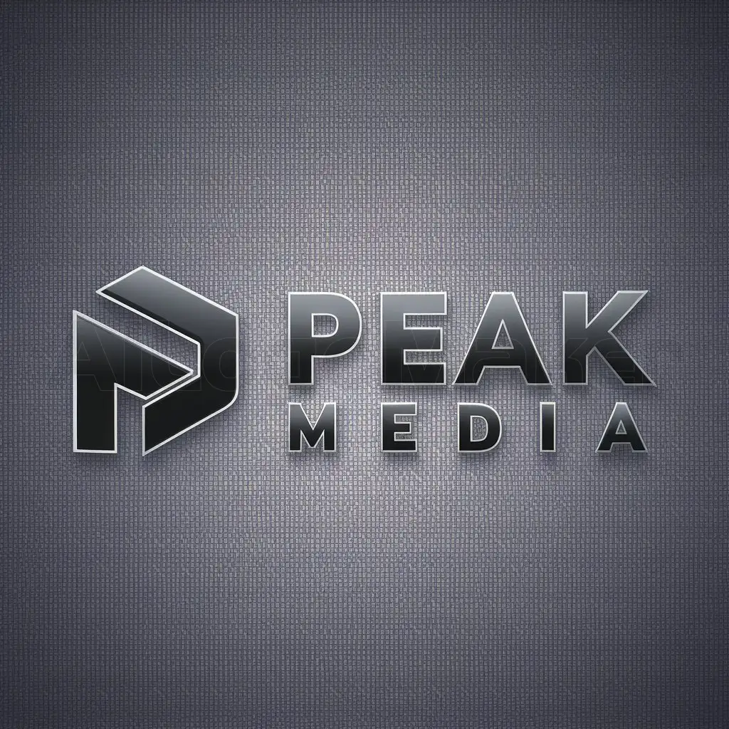 a logo design,with the text "PEAK MEDIA", main symbol:P,Moderate,be used in Technology industry,clear background