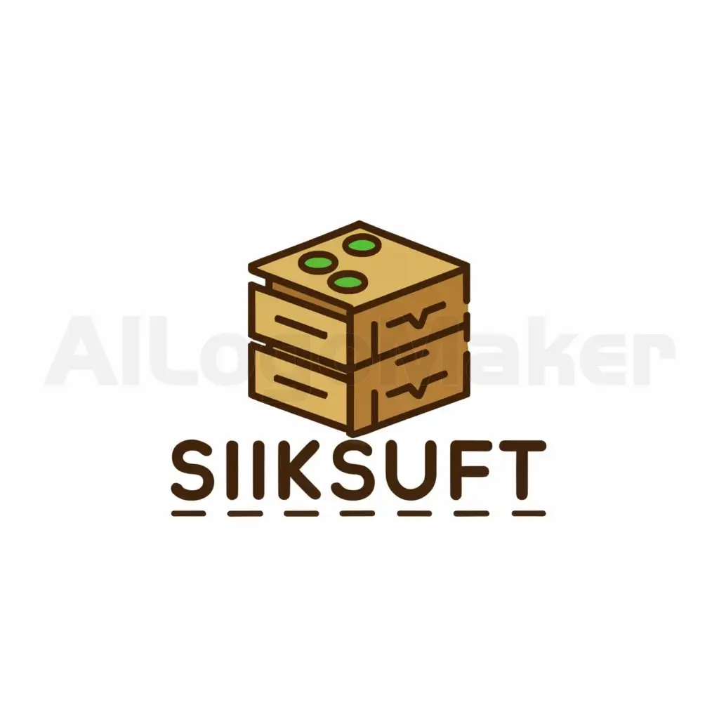 a logo design,with the text "sikesuft", main symbol:tempeh with eyes and feet with cupboards,Moderate,clear background