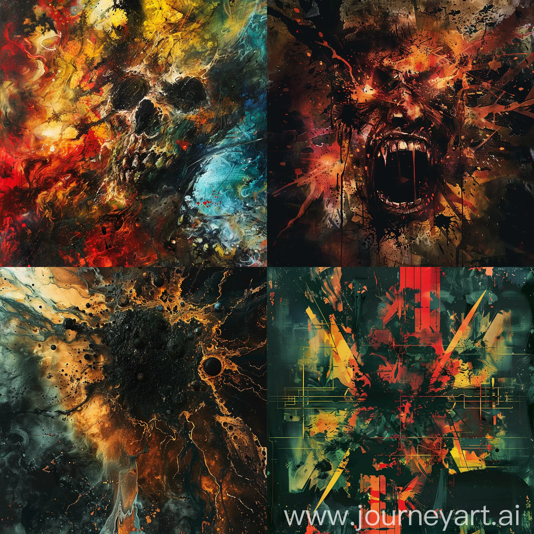 Abstract album cover by thrash metal band