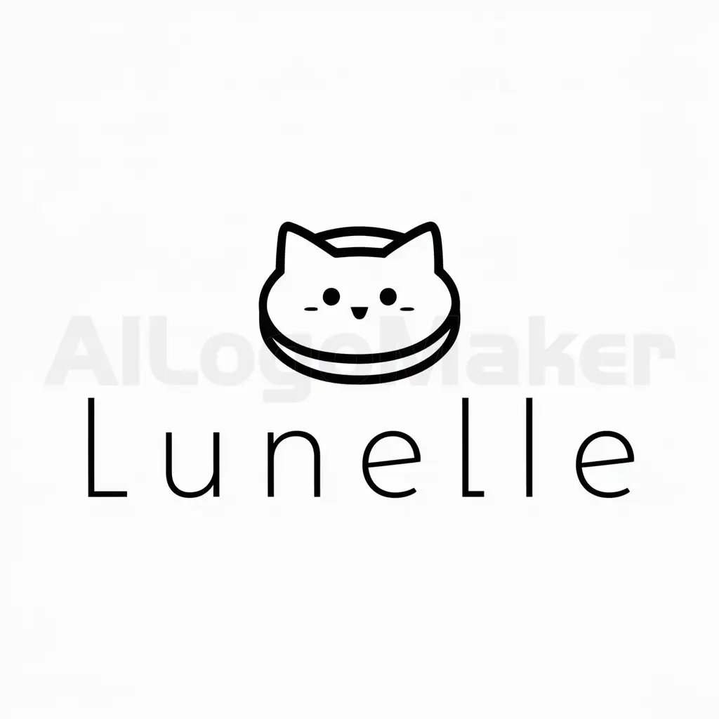 a logo design,with the text "Lunelle", main symbol:cat pancake,Minimalistic,clear background
