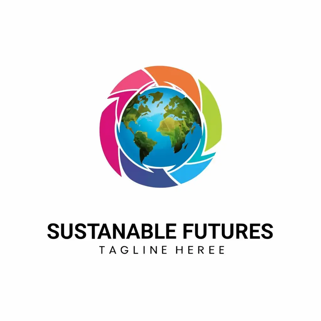 a logo design,with the text "sustainable futures", main symbol:planet,complex,be used in Others industry,clear background