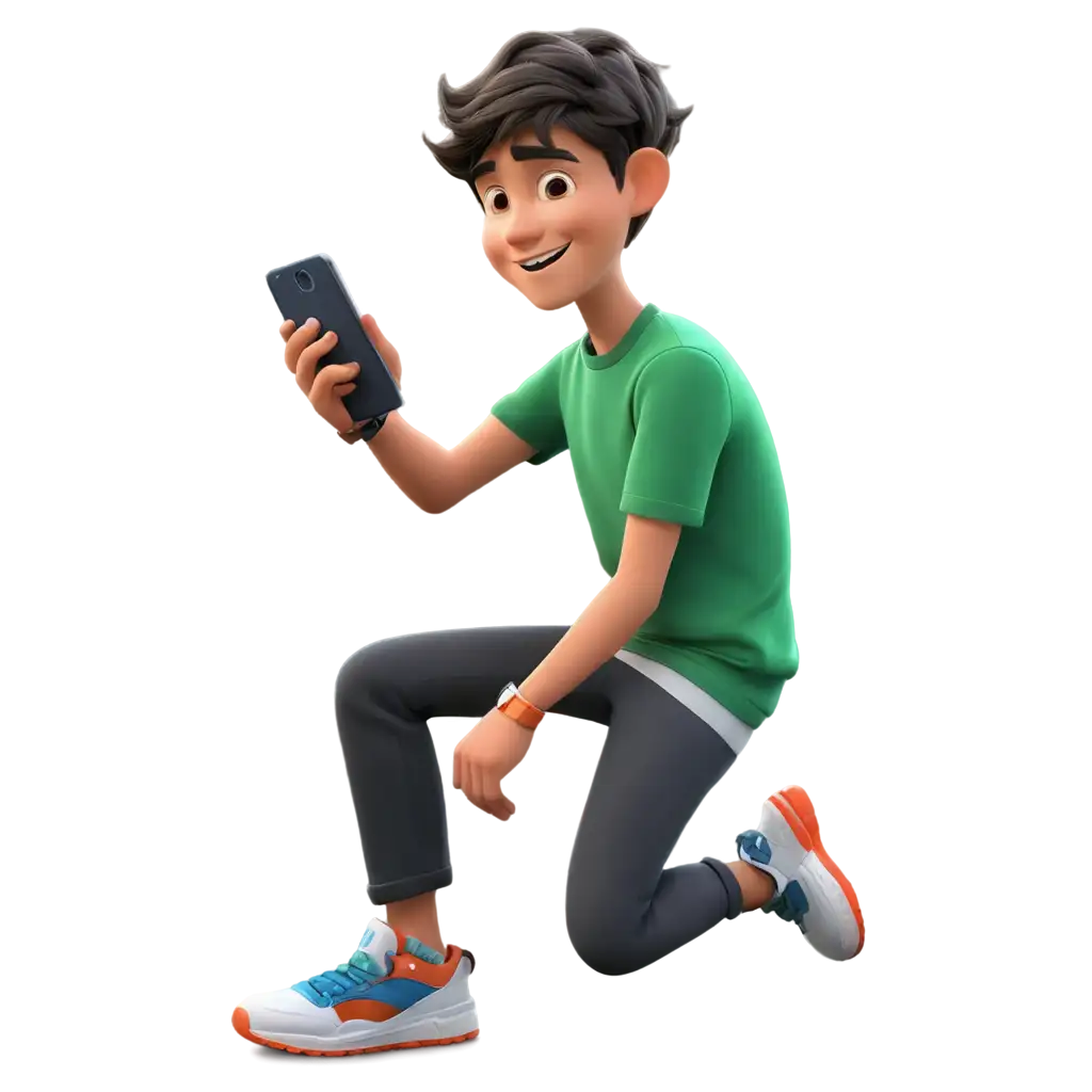 Cartoon-Boy-on-Handheld-Device-Engaging-PNG-Image-for-Creative-Digital-Projects