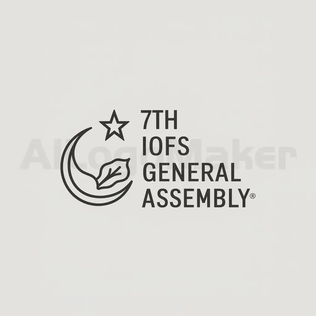 a logo design,with the text "7th IOFS General Assembly", main symbol:Islam, food, hope, better future,Minimalistic,be used in 14 industry,clear background