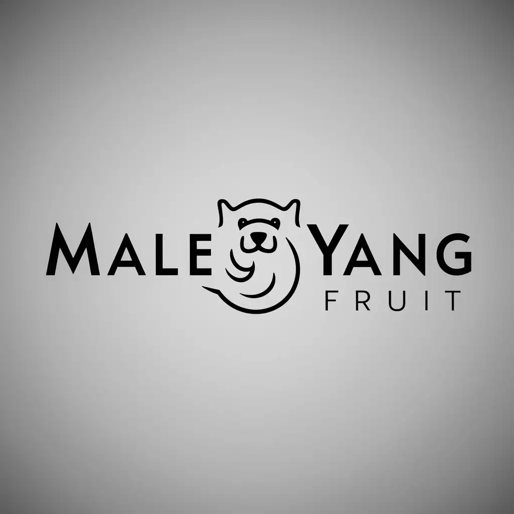 a logo design,with the text "male Yang Fruit", main symbol:small dog,Minimalistic,be used in fruit industry,clear background