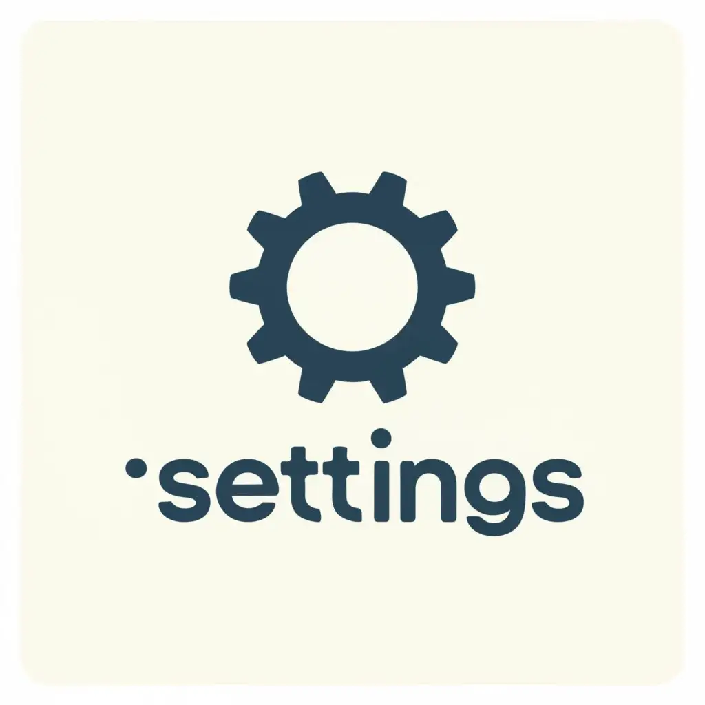 a logo design,with the text "Settings", main symbol:Gears, tools,Minimalistic,clear background