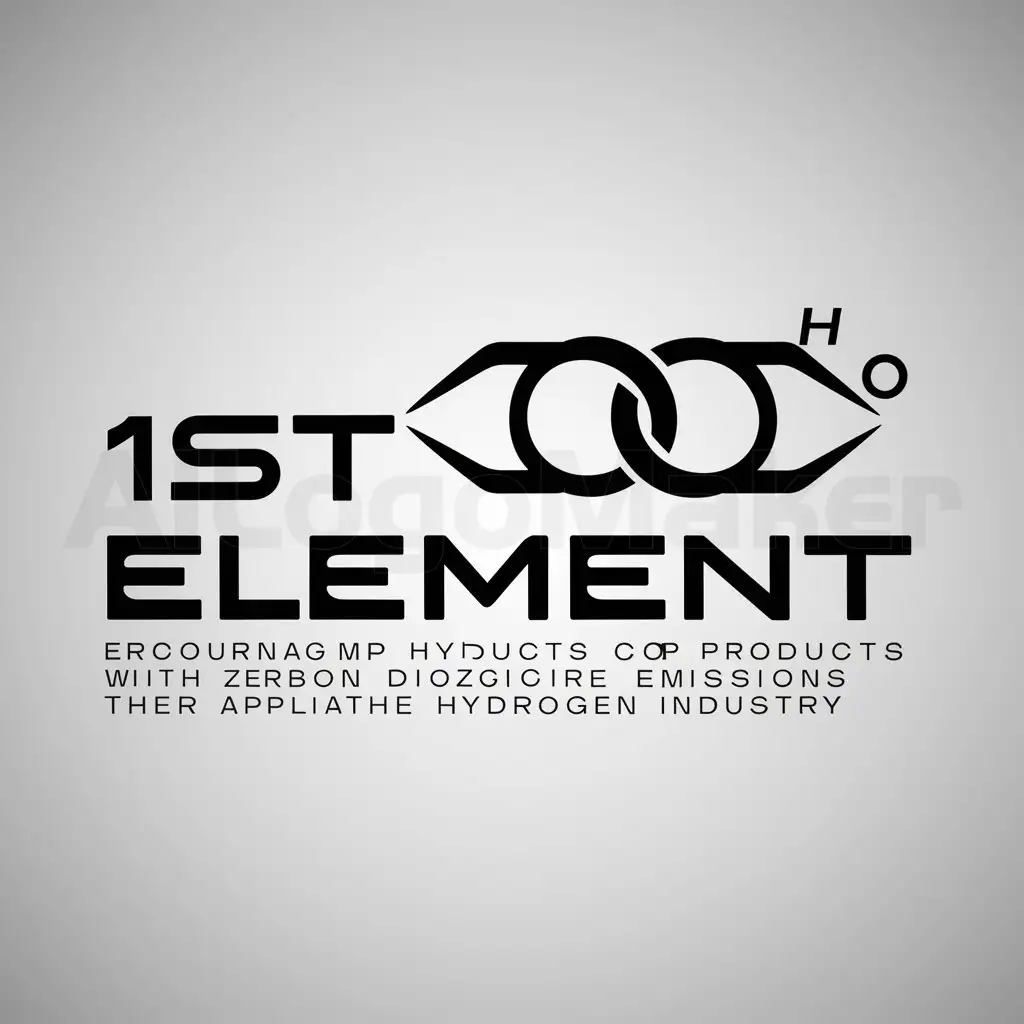 a logo design,with the text "1st Element", main symbol:HHO gas dynamically and has ZERO HHO storagenOur products have ZERO Carbon Dioxide emissions,,Minimalistic,be used in Hydrogen fuel industry,clear background