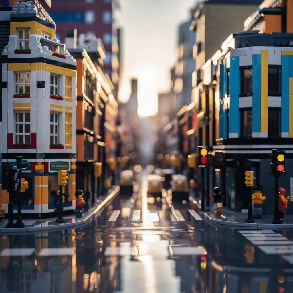 Lego-City-Sunset-Street-Photography-with-Macro-Focus