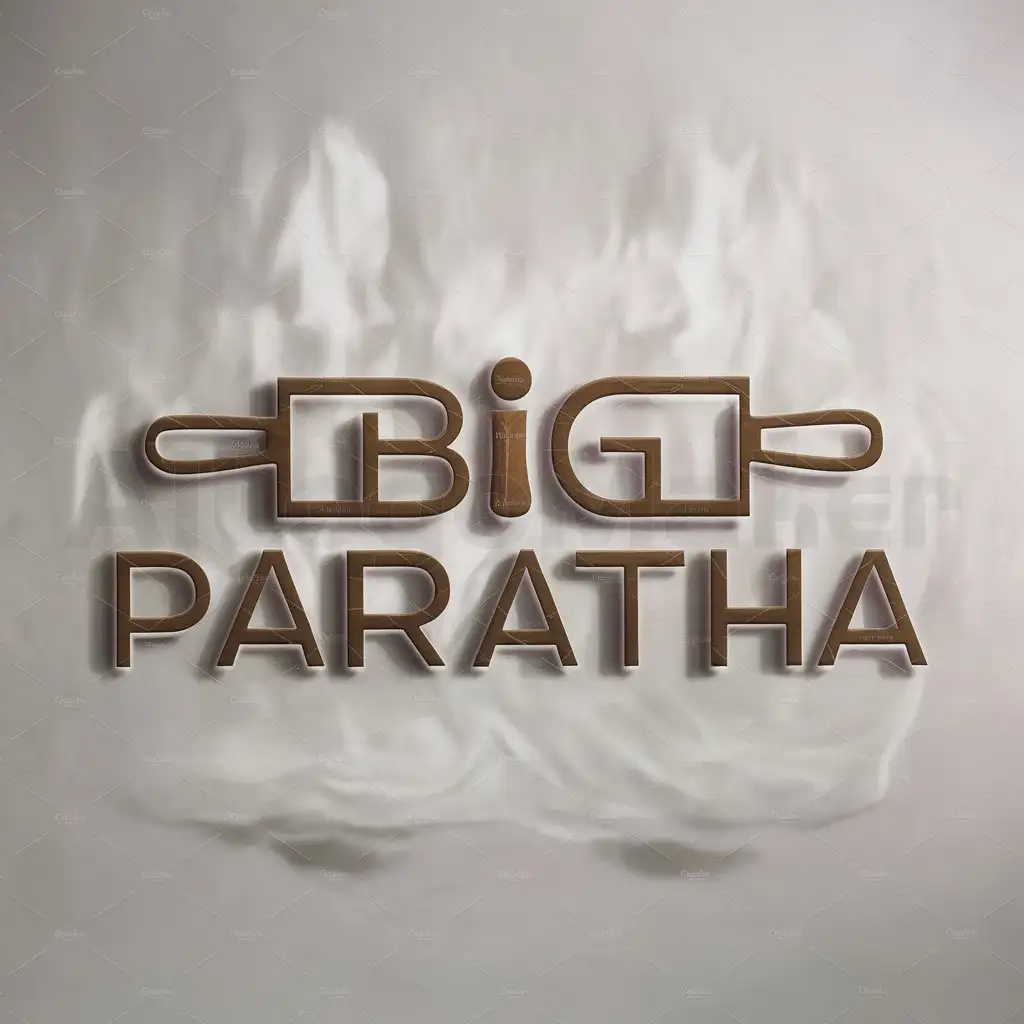 Logo-Design-For-Big-PARATHA-Rustic-Charm-with-Wooden-Rolling-Pin