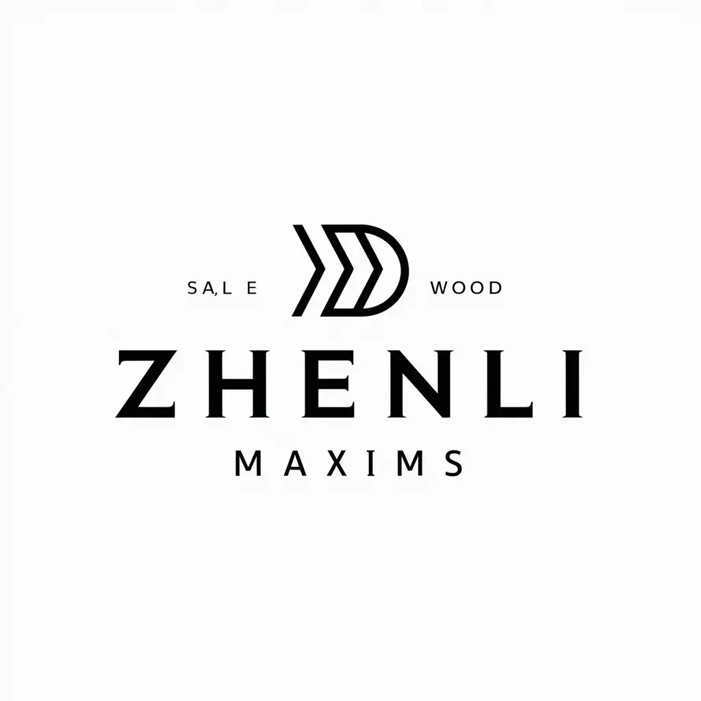 a logo design,with the text "ZHENLI maxims", main symbol:wood,Minimalistic,be used in Others industry,clear background