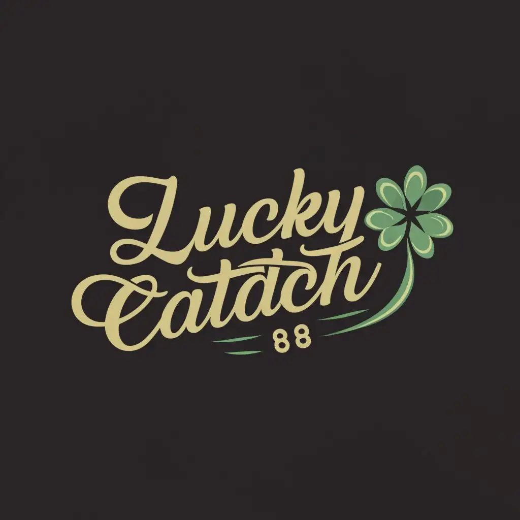 a logo design,with the text "Lucky Catch 88", main symbol:incorporate the 4 clover leaf in the logo name. Make it fancy and feels like casino winning,Moderate,be used in Others industry,clear background