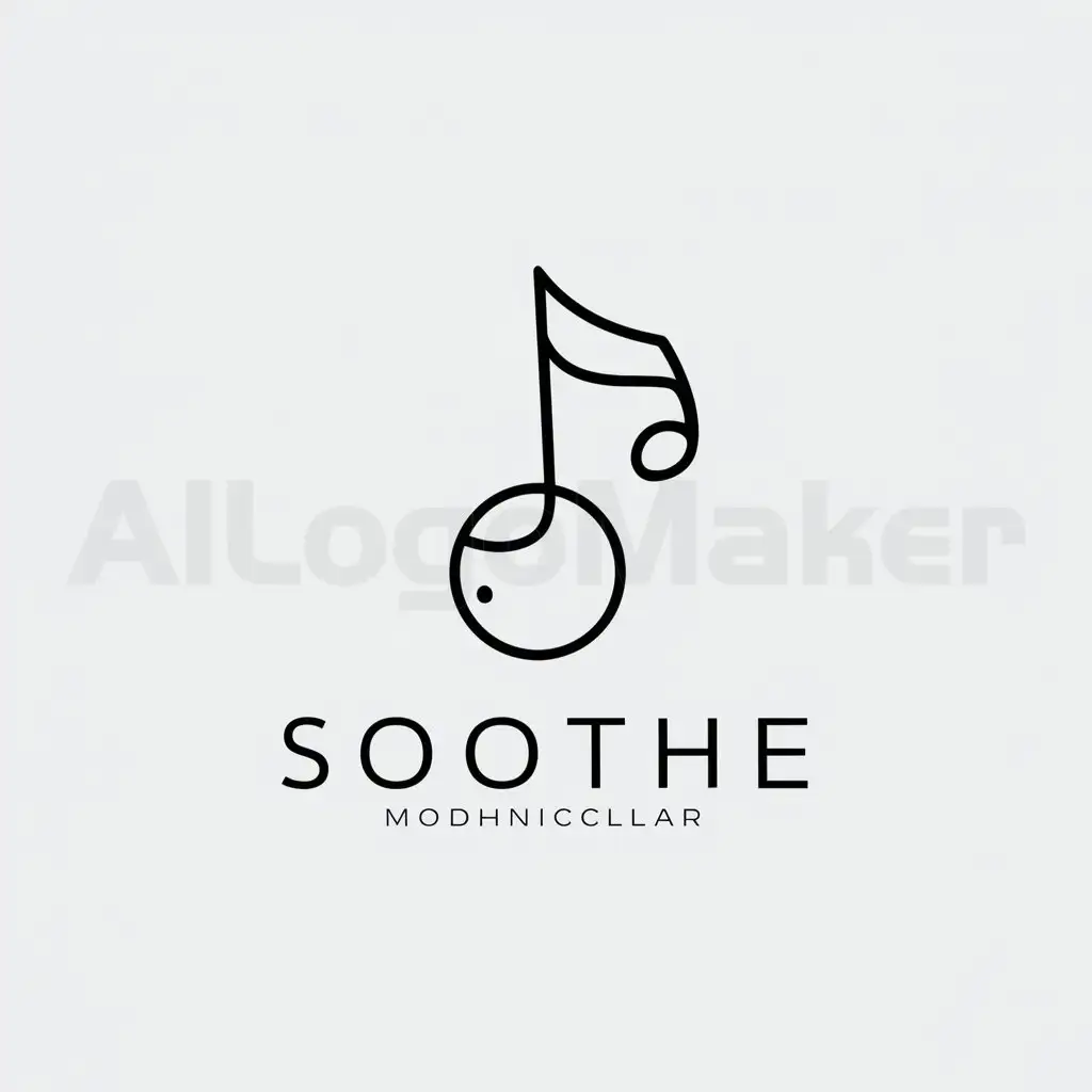 a logo design,with the text "soothe", main symbol:Music, ball,Minimalistic,clear background