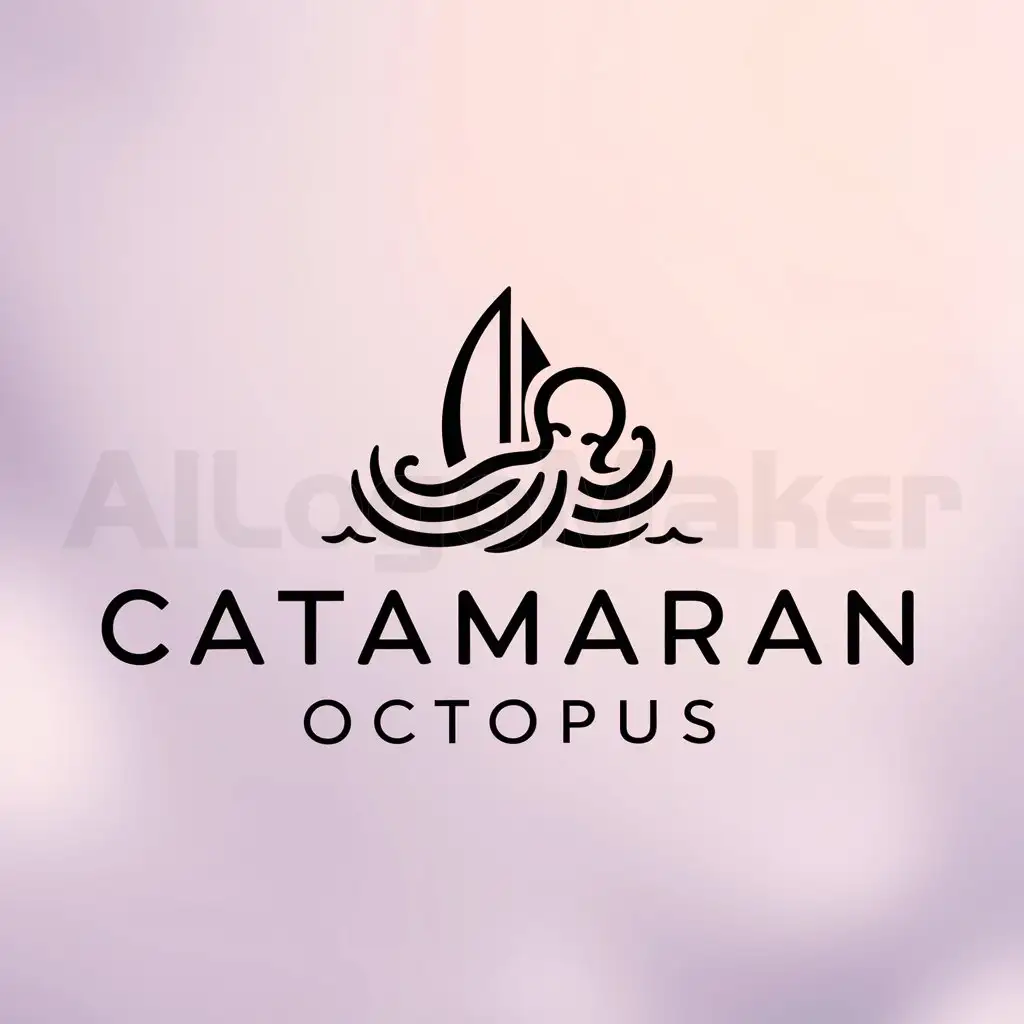 a logo design,with the text "catamaran octopus", main symbol:catamaran and an octopus logo,Moderate,clear background