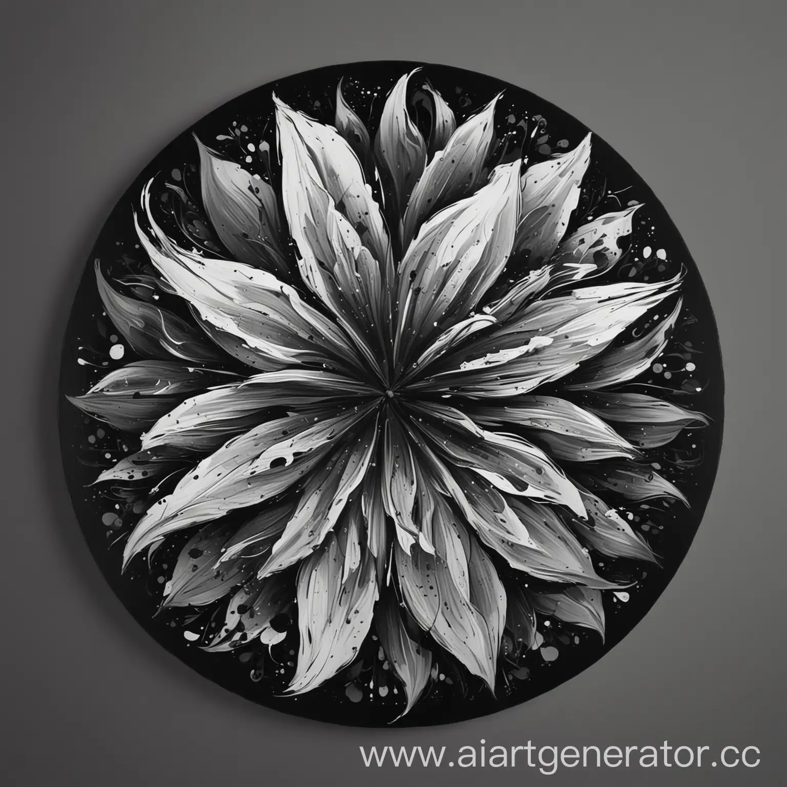 Abstract-Black-Flower-in-Circular-Form