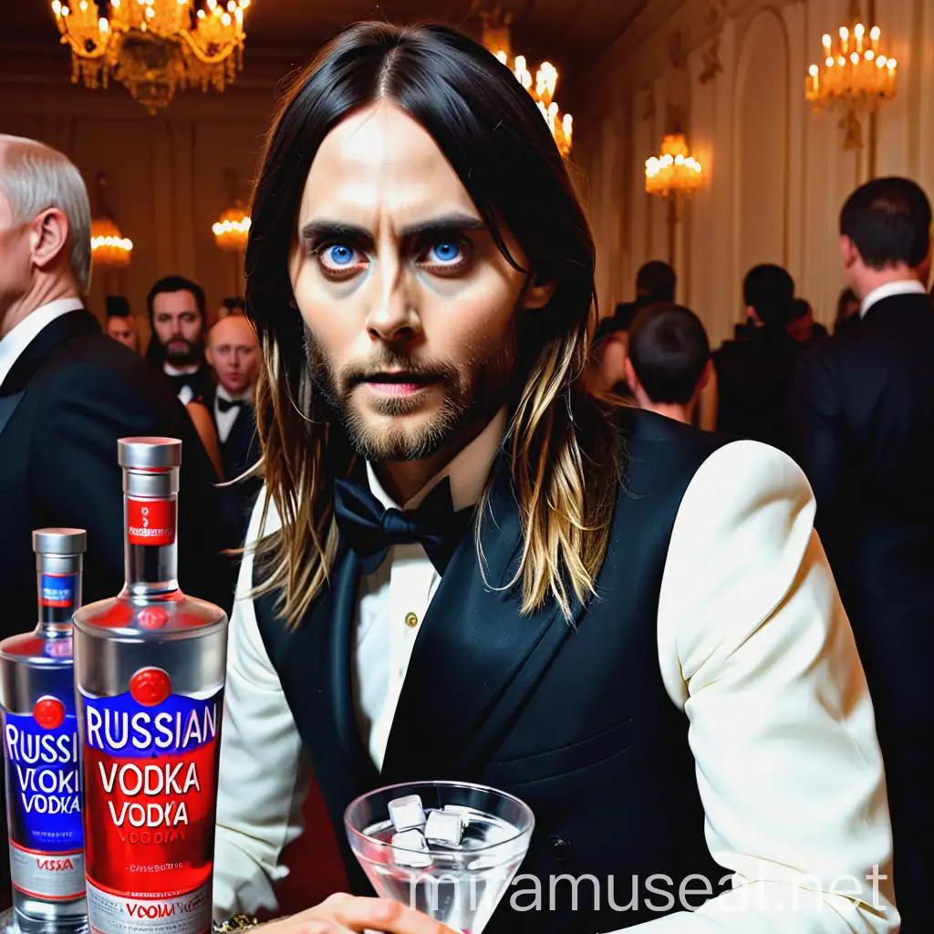 Celebrity Jared Leto Enjoying Russian Vodka