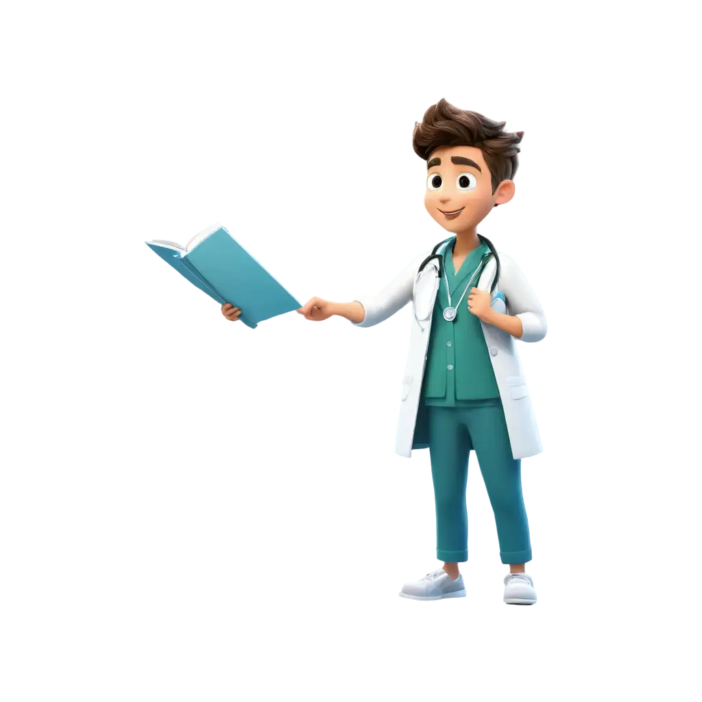 Cartoon for kids book of a doctor 
