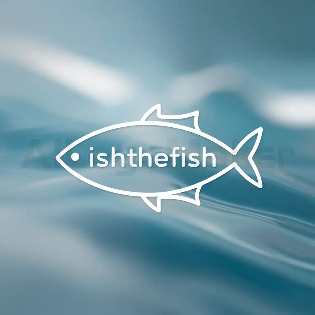 LOGO-Design-For-Ishthefish-Simple-Fish-Outline-with-Text-Inside