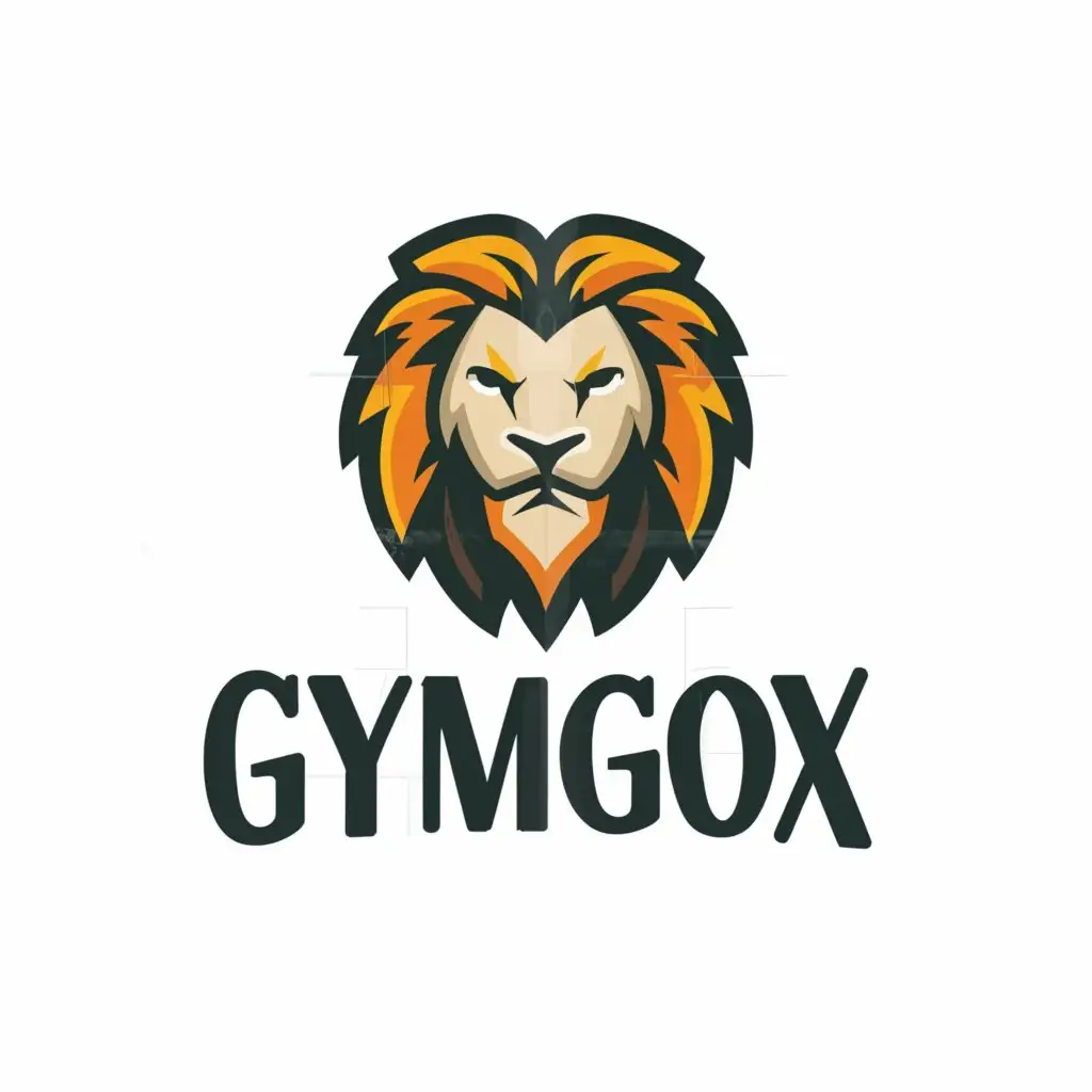 a logo design,with the text "gymgox", main symbol:lion,Moderate,be used in Animals Pets industry,clear background