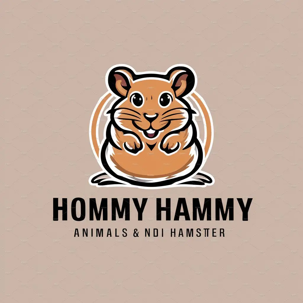 a logo design,with the text "Hommy Hammy", main symbol:Hamster,complex,be used in Animals Pets industry,clear background