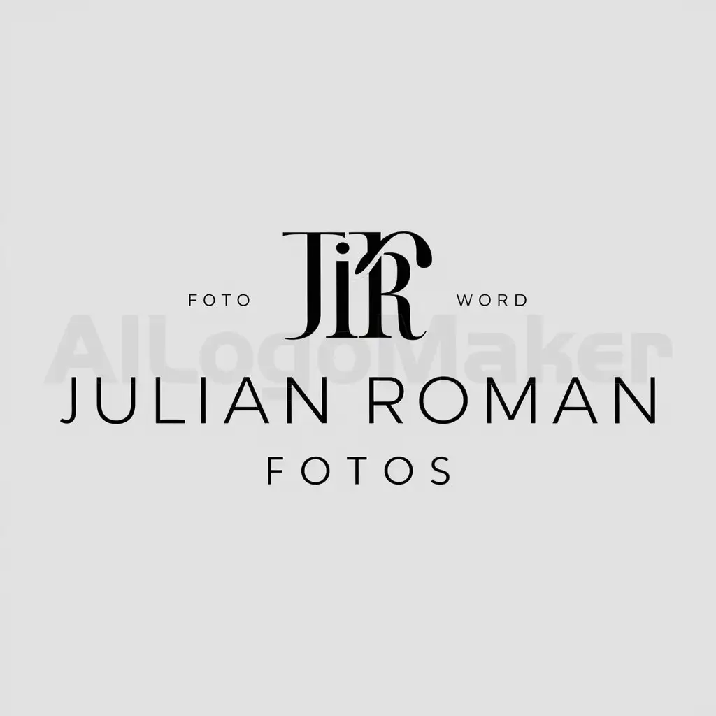 a logo design,with the text "julian roman fotos", main symbol:-solo tipografia,Minimalistic,be used in Fotografia industry,clear background