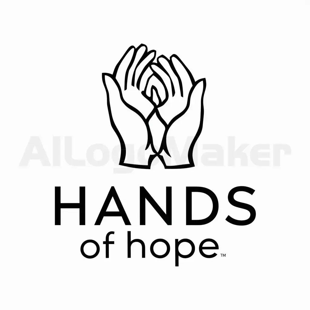 a logo design,with the text "Hands of Hope", main symbol:Palms (of hands),Moderate,be used in Charity industry,clear background