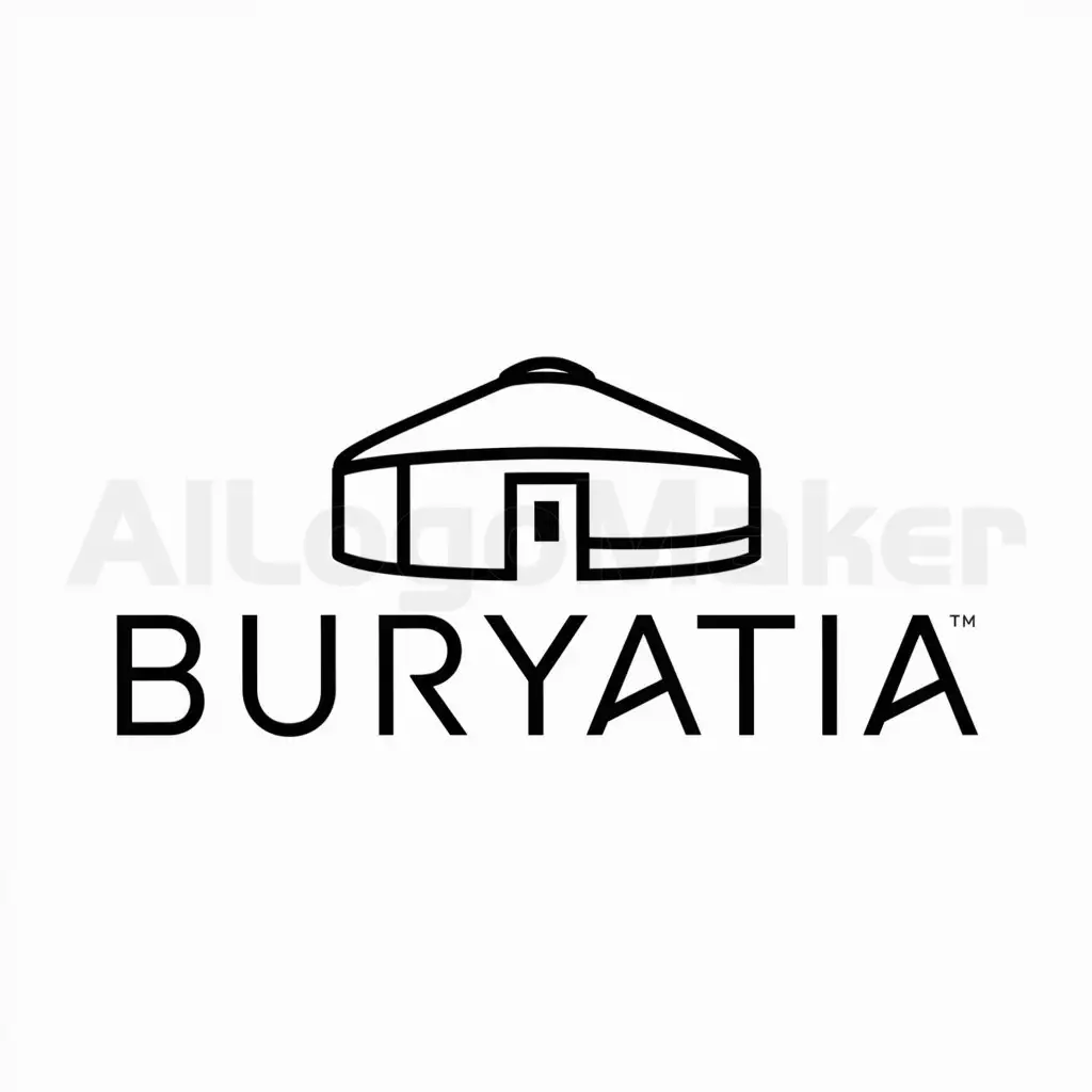 a logo design,with the text "Buryatia", main symbol:Yurta,Minimalistic,clear background